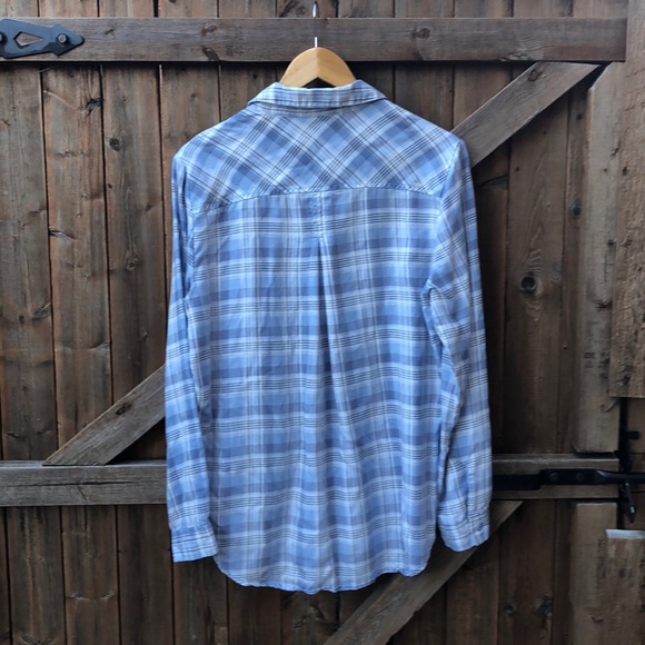 Velvet 💙 Heart, Blue Plaid Top, sz M - Picture 3 of 3